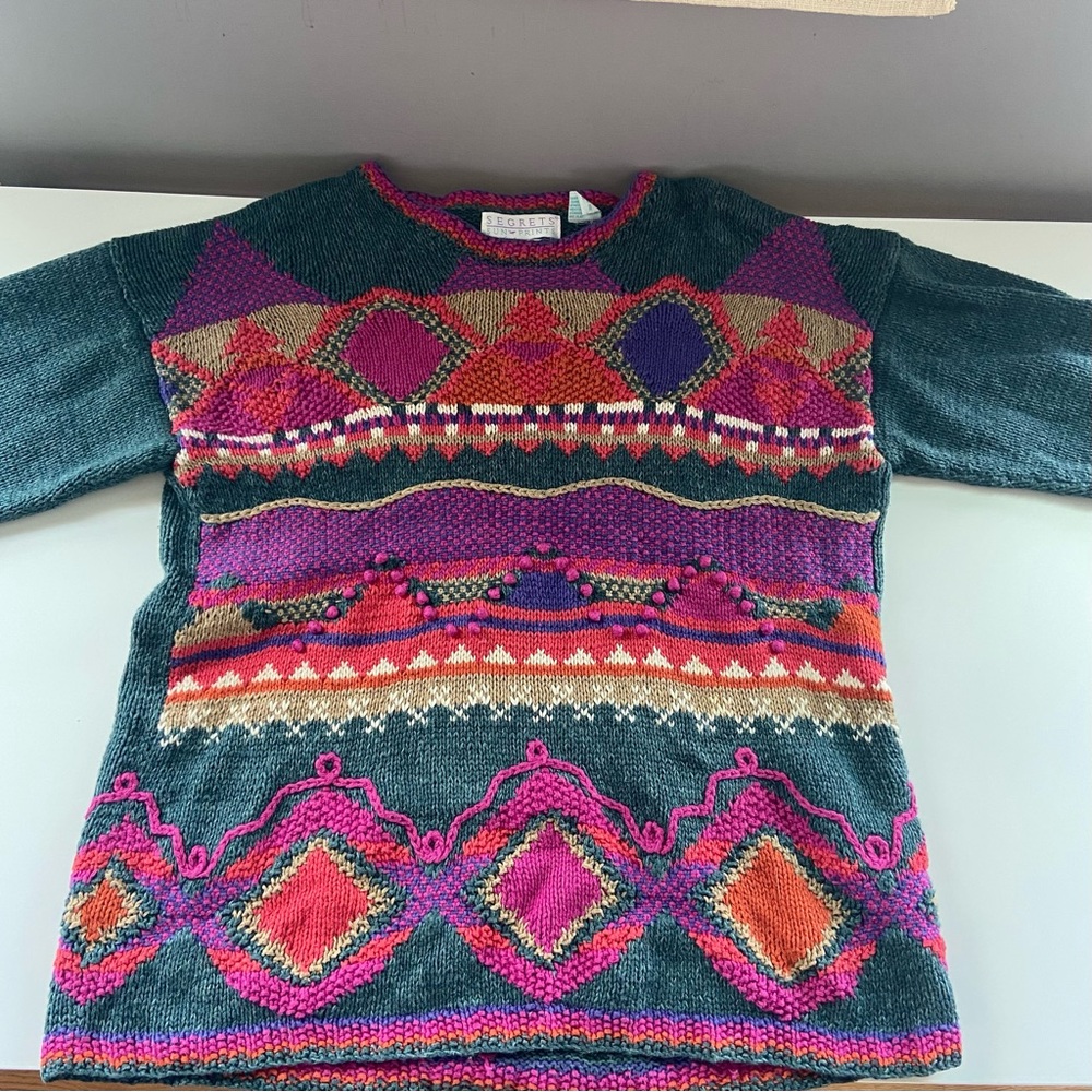 Vintage Handmade Knit Segrets Sweater | “ugly sweater”